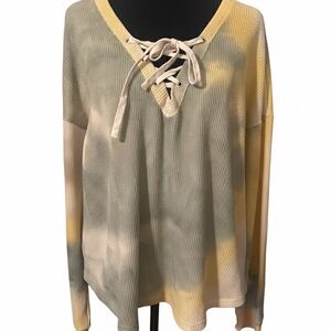 Women's Lace-Up Tie-Dye Sweatshirt